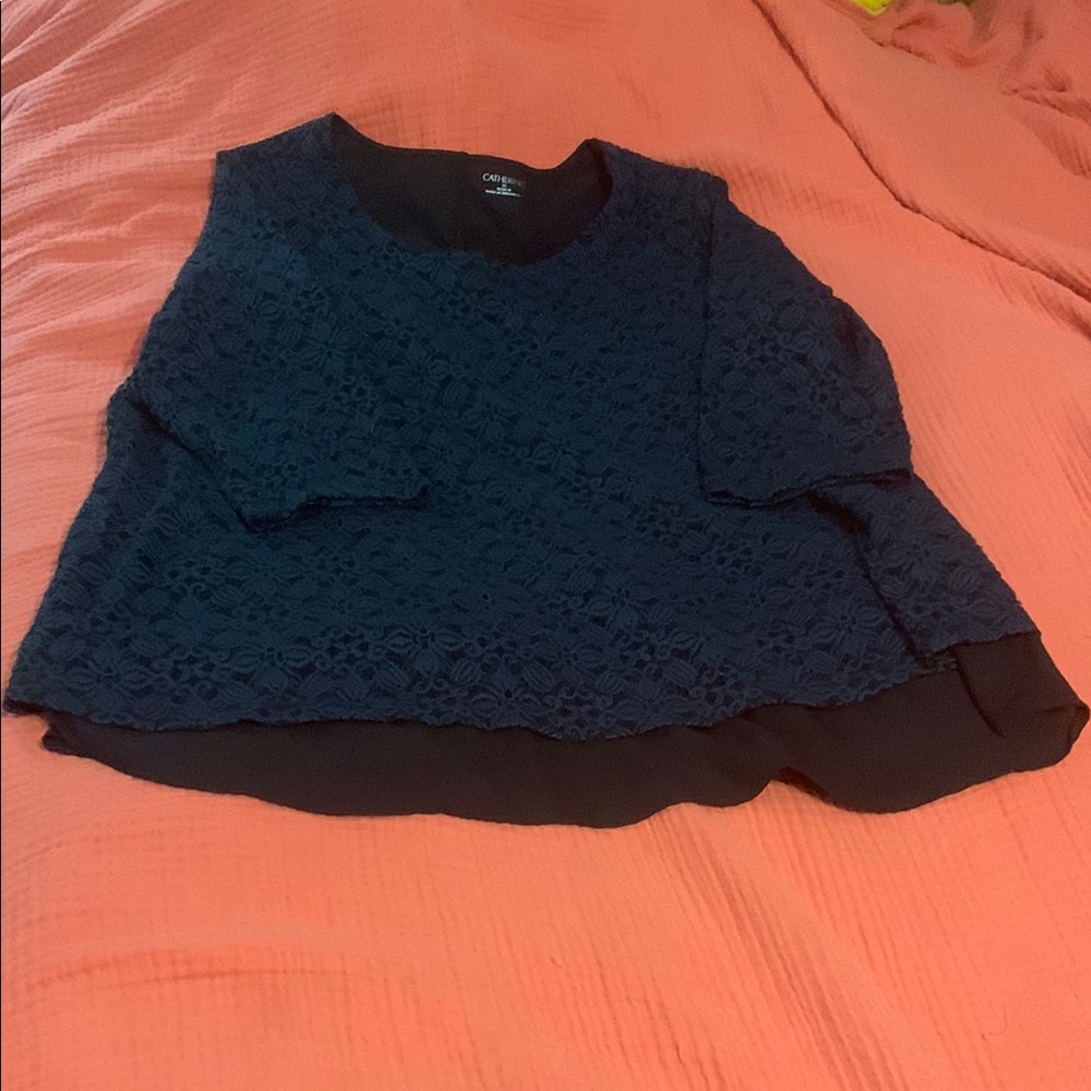 Green and black Lace Women's Top
